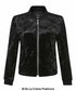 De La Creme - Womens Velvet Zip-Thru Varsity Bomber Jacket