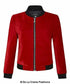 De La Creme - Womens Velvet Zip-Thru Varsity Bomber Jacket