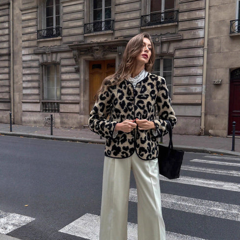 Single-breasted Lamb Fur Integrated Short Jacket Women