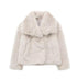 Winter Plush Coat Fashion Warm Thicken Fluffy Lapel Jacket Outwear Casual Long Sleeve Tops Womens Clothing