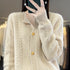 Round Neck Twisted Wool Flowery Jacket Women