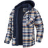 Men's Plaid Hooded Coat Winter Warm Button Zip-up Jacket Fashion Casual Thick Padded Long Sleeves Outerwear Clothing