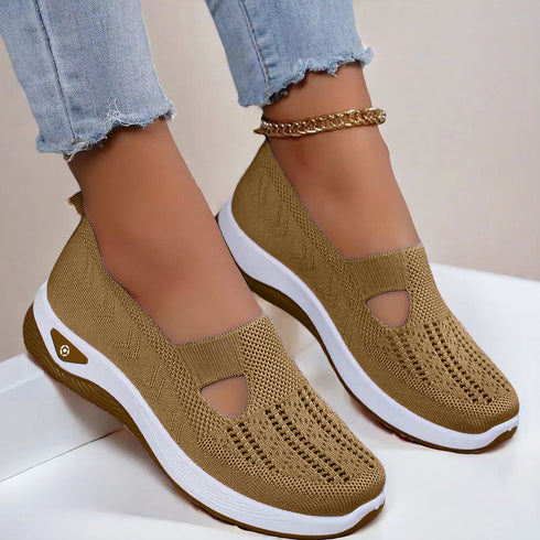 Mesh Flats Shoes Fashion Breathable Non-slip Soft Bottom Casual Shoes For Women